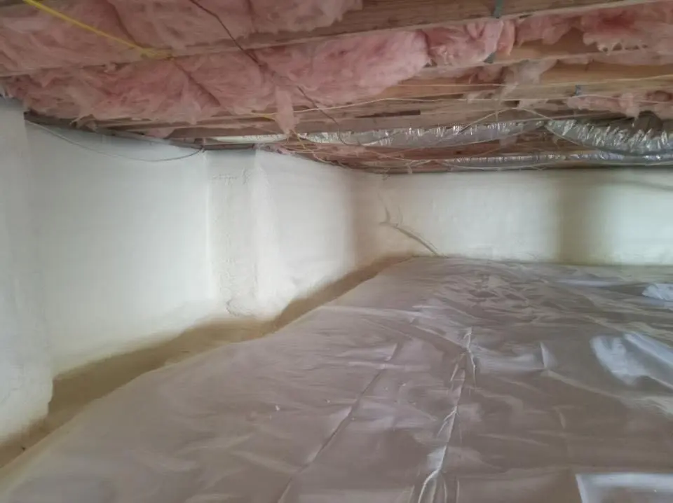 Crawl space encapsulation with closed-cell spray foam for Flat Roof Repair in West Lafayette